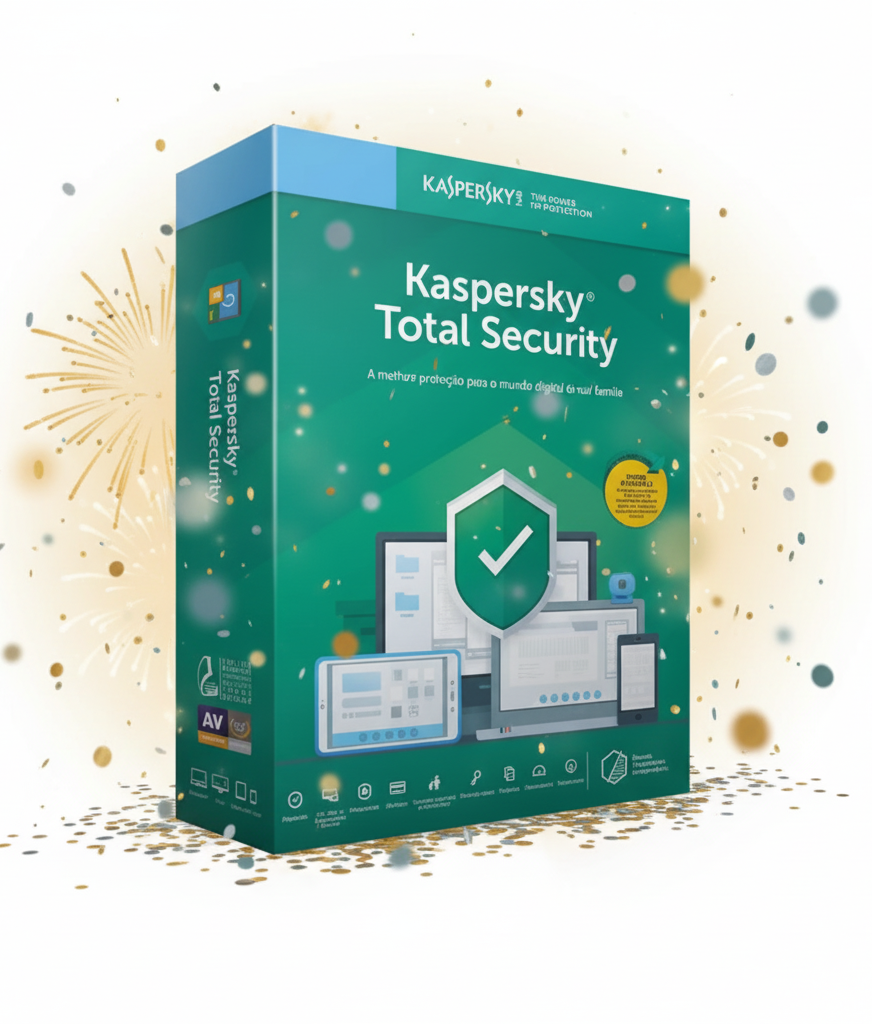 Antivírus Kaspersky Total Security 2025 - 1 ano - 1 dispositivo